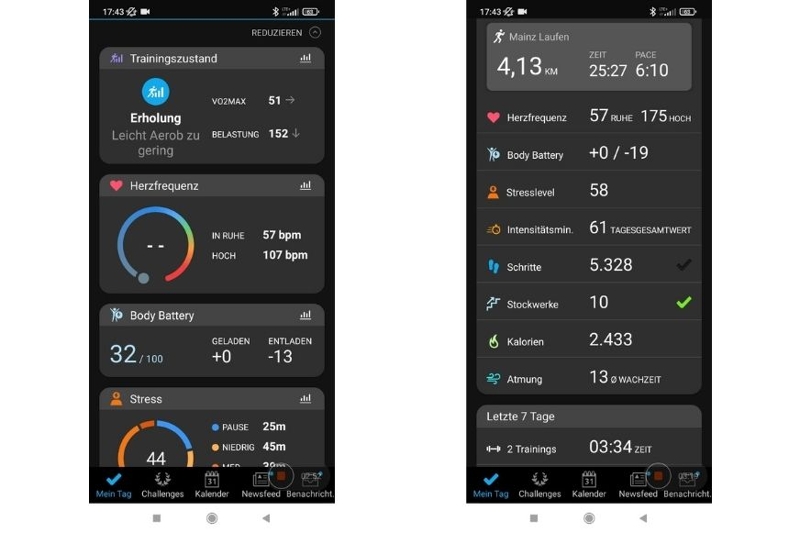 Данные можно просмотреть в приложении Garmin Connect.